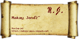 Makay Jenő névjegykártya